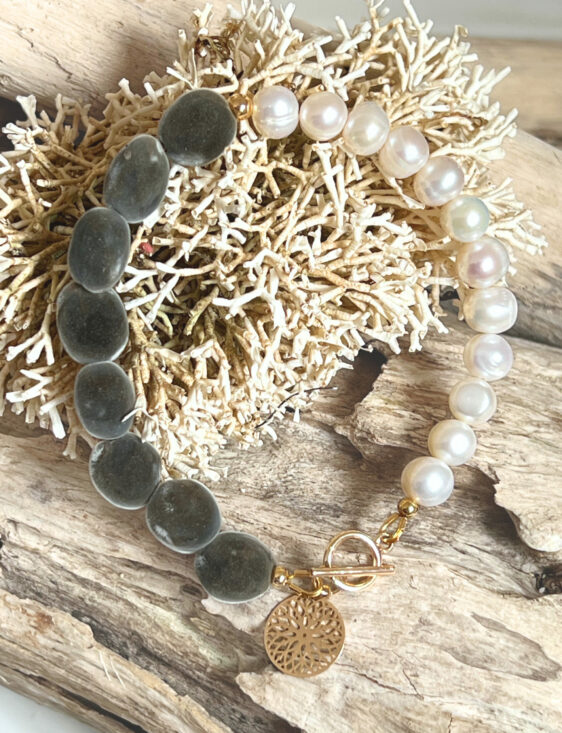 Bracelet Black & White Pearl