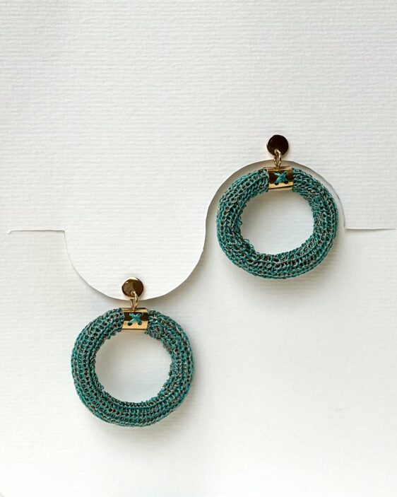 Boucles d'oreilles Copper Vert Émeraude