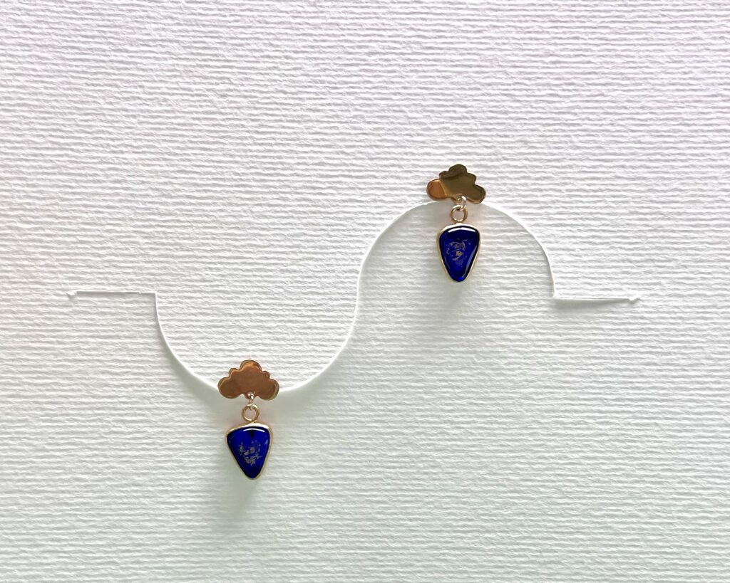 Boucles d'oreilles Nuage & Goutte Bleu Royal